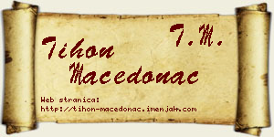 Tihon Macedonac vizit kartica